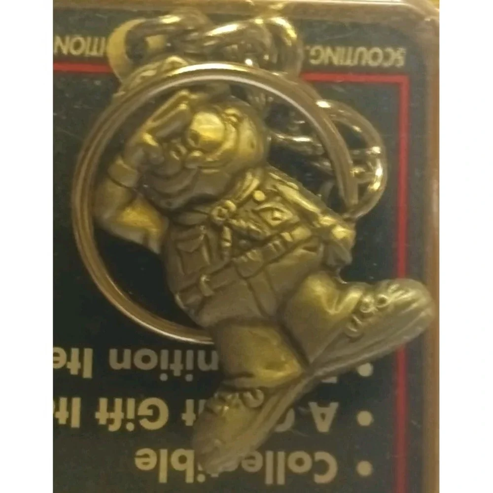 VTG Garfield Cat Keychain Boys Scouts Of‎ America Fine Pewter Key Chain 1996 USA